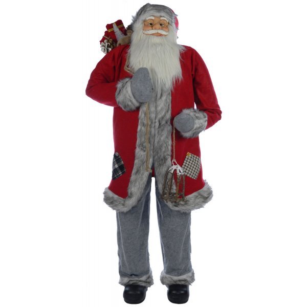 Χριστουγεννιάτικος Διακοσμητικός Άγιος Βασίλης Κόκκινος με Δώρα  (150cm)